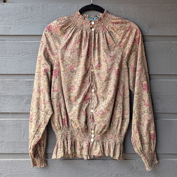 Lauren Ralph Lauren Tops - Lauren Jeans Ralph Lauren Button Up Mock Neck Long Sleeve Victorian Blouse Large